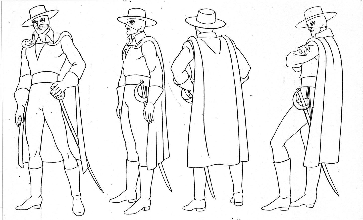 Zorro Production Model Sheet Copy Lot of 42 pages 1981 Cartoon Filmation 4