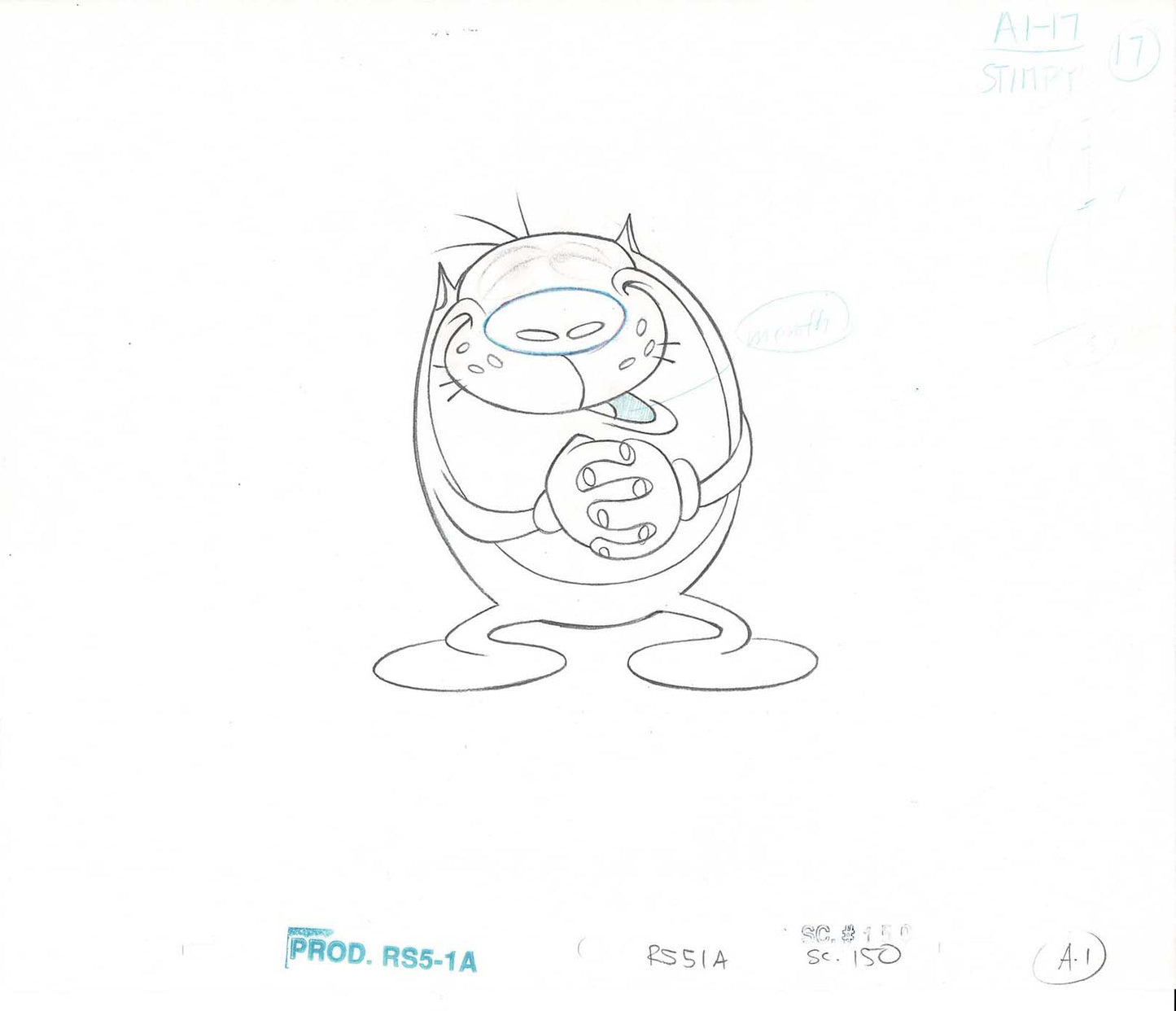 Ren and Stimpy Production Animation Cel Drawing Nickelodeon 2003 A-A1