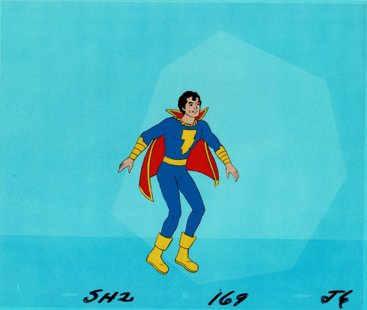 Captain Marvel Jr Production Animation Cel Filmation 1981 from Animator Wendell Washer's Estate w6