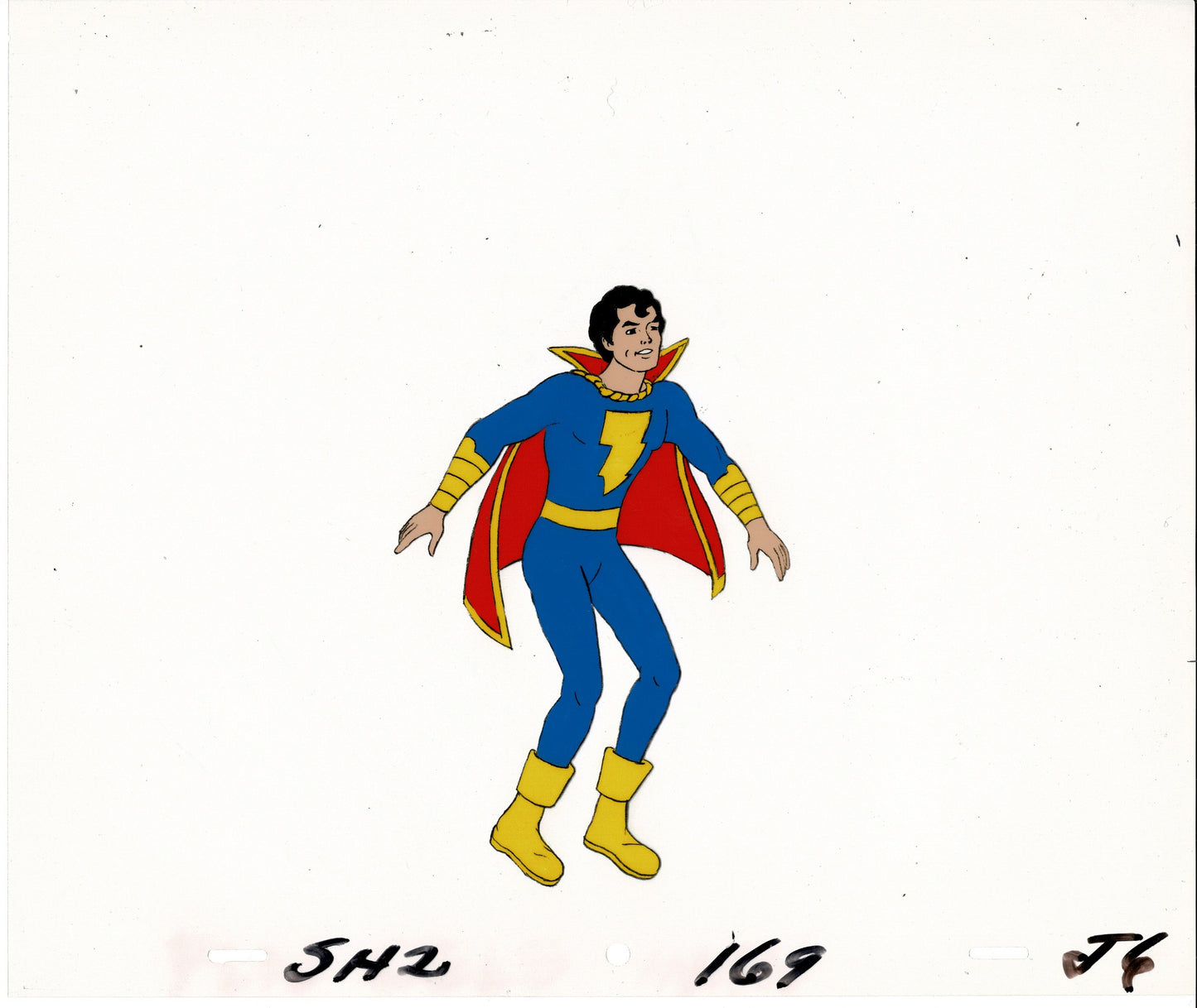 Captain Marvel Jr Production Animation Cel Filmation 1981 from Animator Wendell Washer's Estate w6
