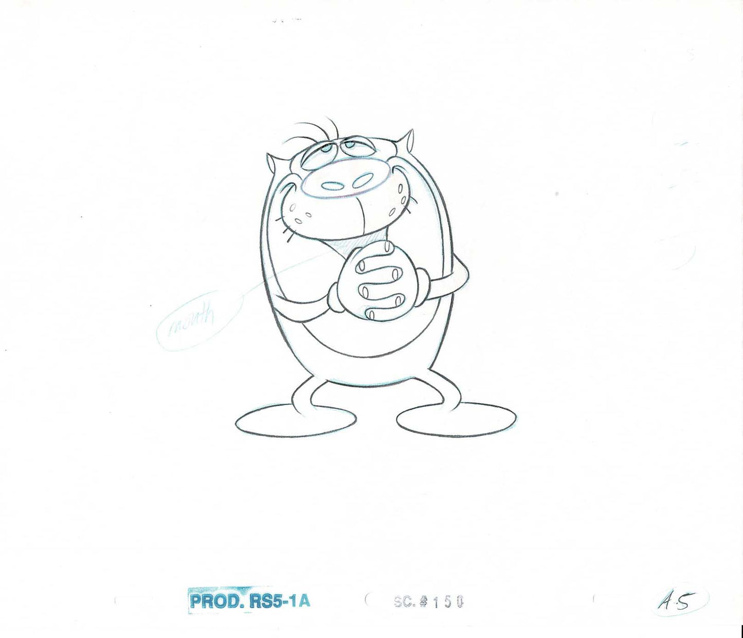 Ren and Stimpy Production Animation Cel Drawing from Nickelodeon 2003 A-A5