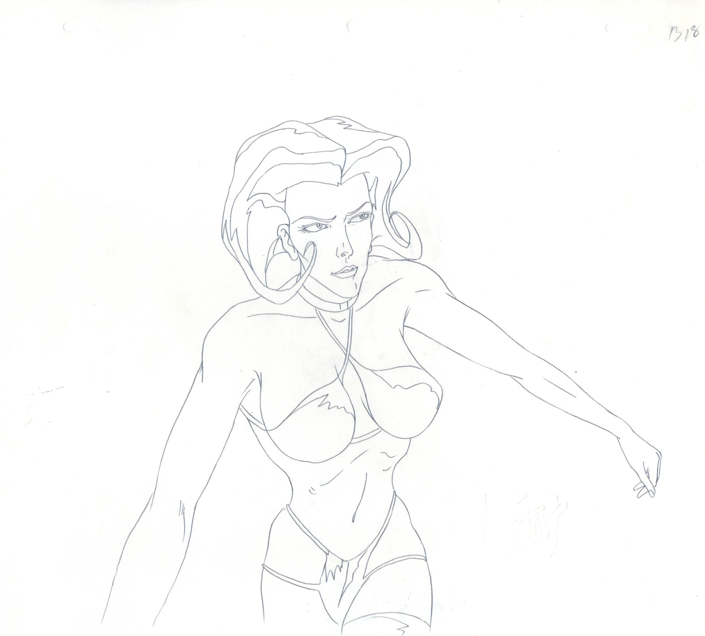 Aeon Flux Production Animation Cel Drawing 1991-1995 with MTV seal n coa 18