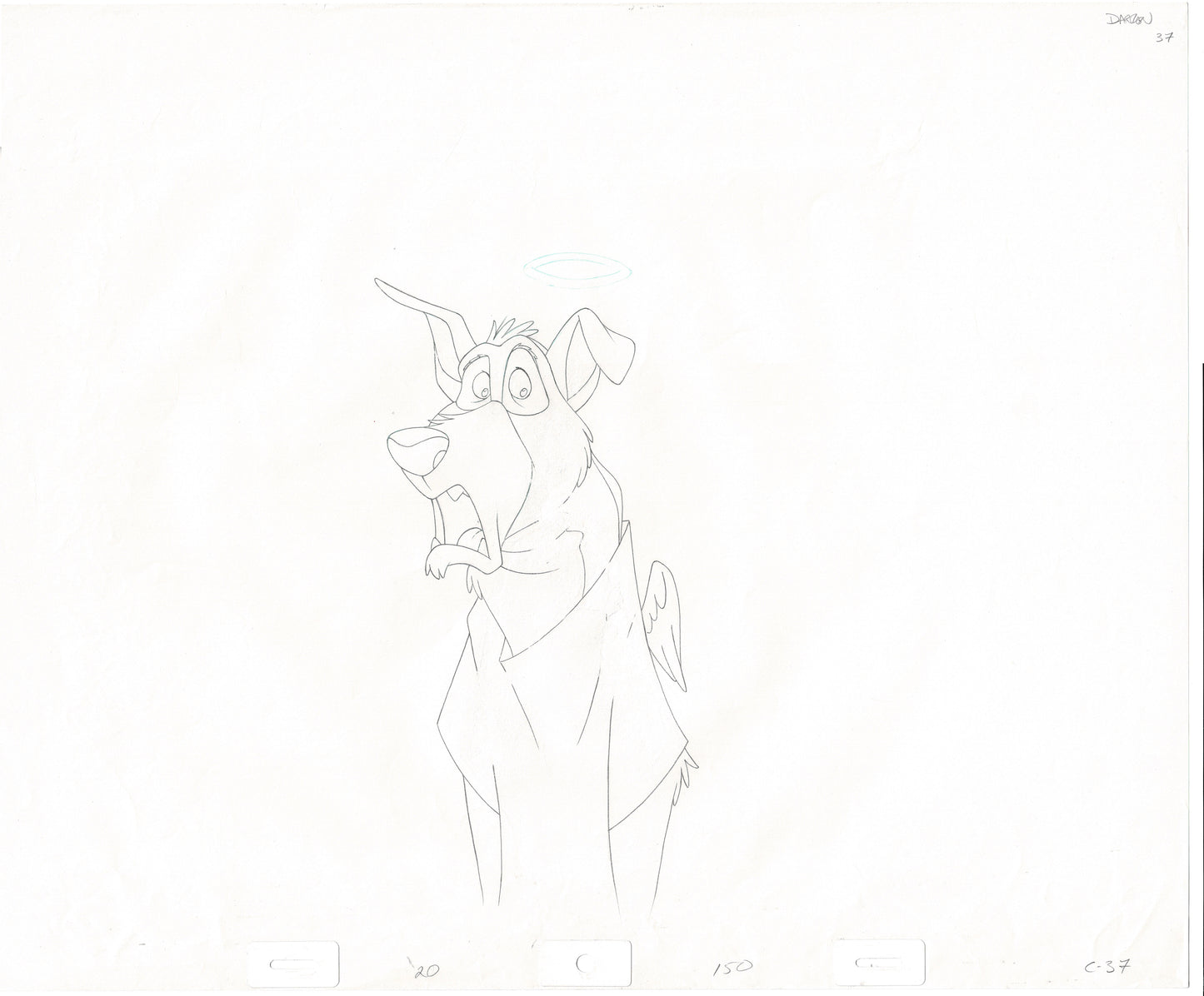 All Dogs Go To Heaven Don Bluth Charlie Production Animation Cel and Drawing 1989