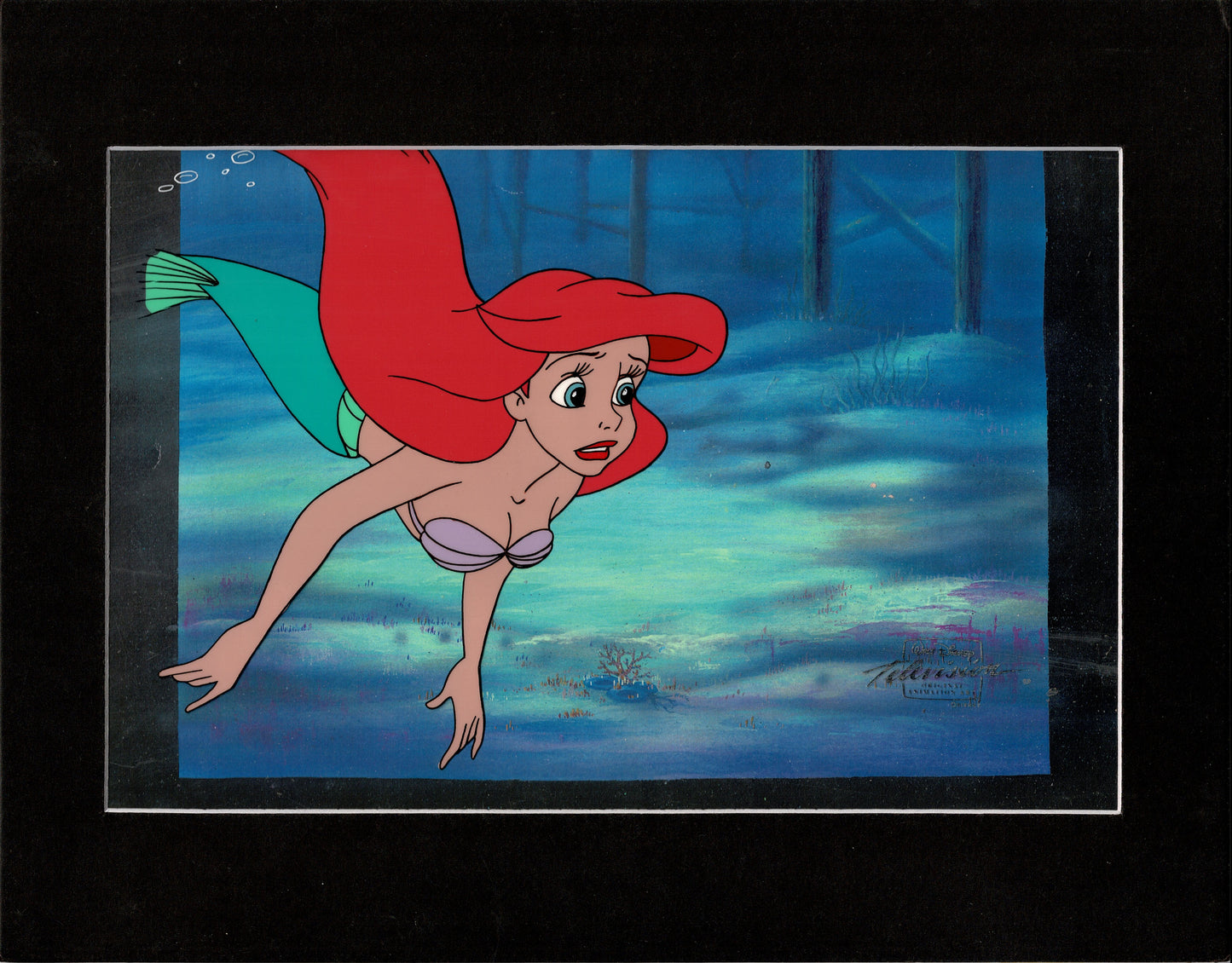 The Little Mermaid Ariel Disney TV Production Animation Cel and Key Drawing 1992-94 19 C-A