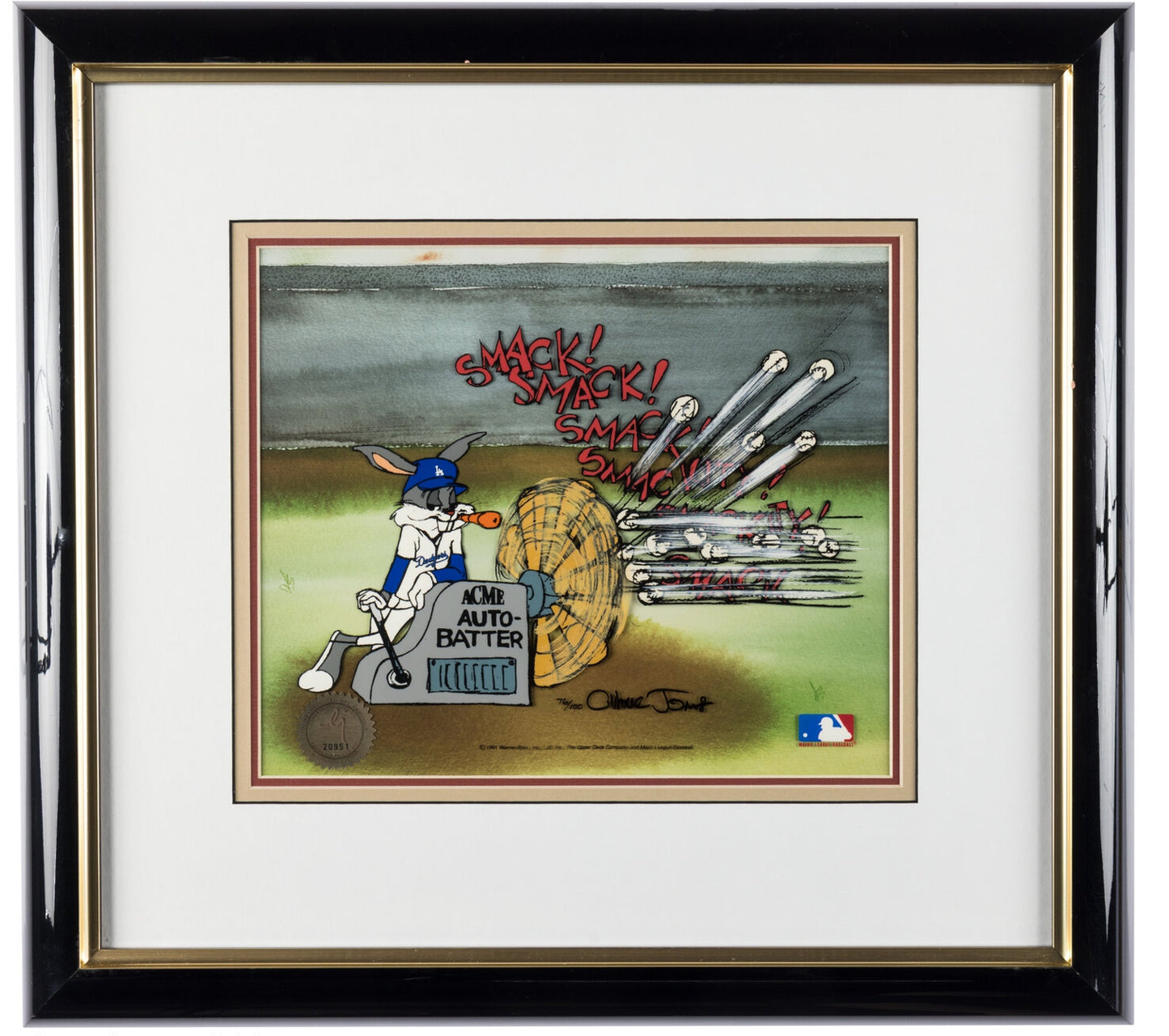Chuck Jones SIGNED Bugs Bunny MLB Baseball Limited Edition Cel Looney Tunes Warner Brothers 1991 OH
