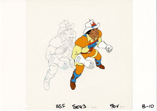 Bravestarr Animation Cartoon Production Cel and Drawing from Filmation 1987-8 D-b10