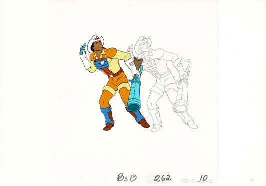 Bravestarr Animation Cartoon Production Cel and Drawing from Filmation 1987-8 D-b101