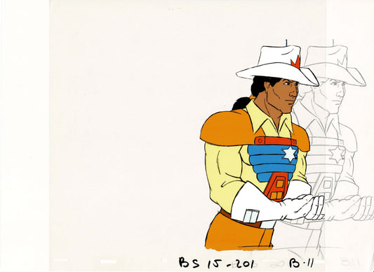 Bravestarr Animation Cartoon Production Cel and Drawing from Filmation 1987-8 D-b11