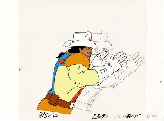 Bravestarr Animation Cartoon Production Cel and Drawing from Filmation 1987-8 D-b14