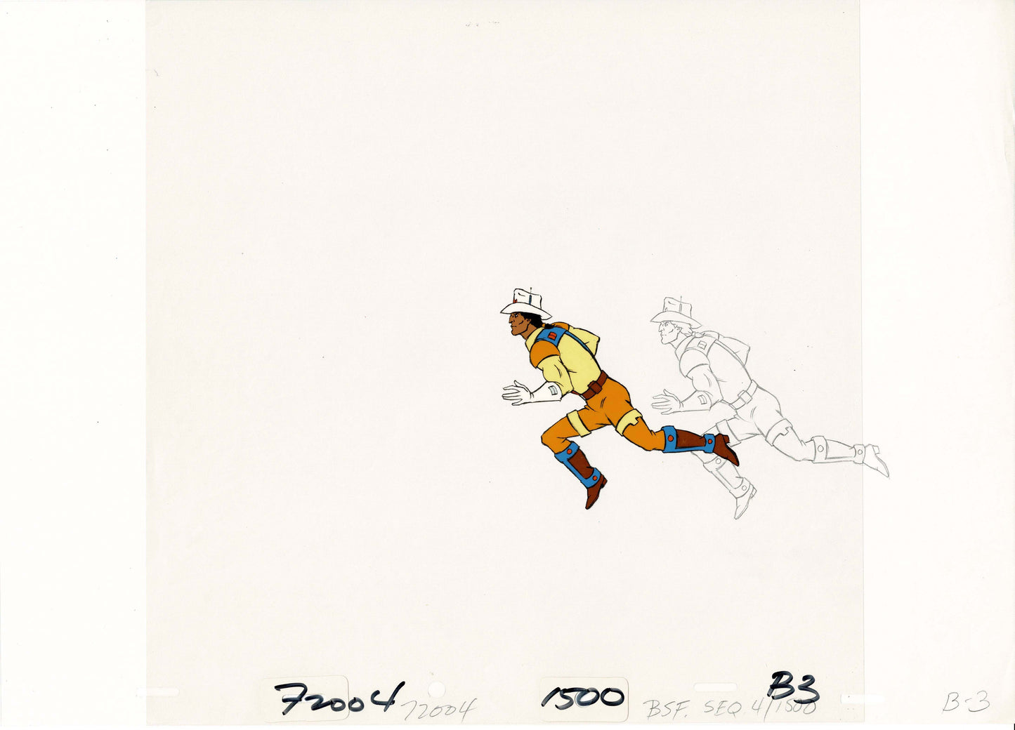 Bravestarr Animation Cartoon Production Cel and Drawing from Filmation 1987-8 D-b1500