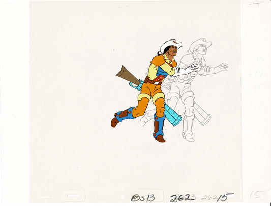 Bravestarr Animation Cartoon Production Cel and Drawing from Filmation 1987-8 D-b151