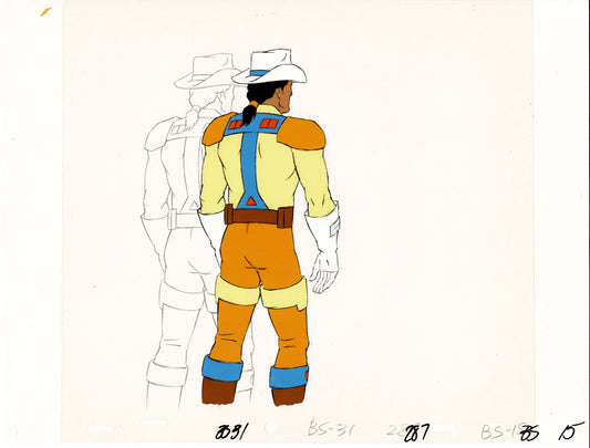 Bravestarr Animation Cartoon Production Cel and Drawing from Filmation 1987-8 D-b15