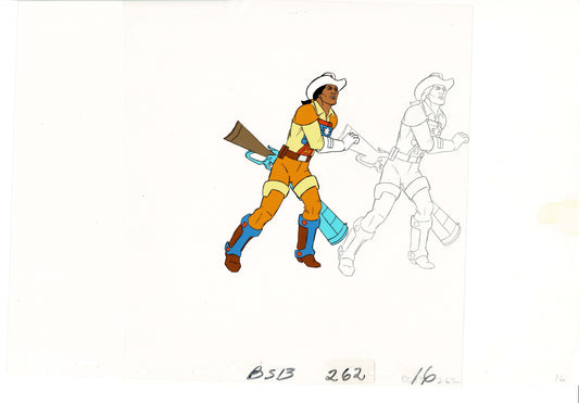 Bravestarr Animation Cartoon Production Cel and Drawing from Filmation 1987-8 D-b161