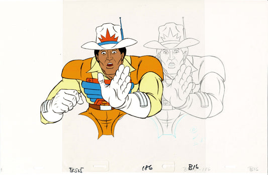 Bravestarr Animation Cartoon Production Cel and Drawing from Filmation 1987-8 D-b16