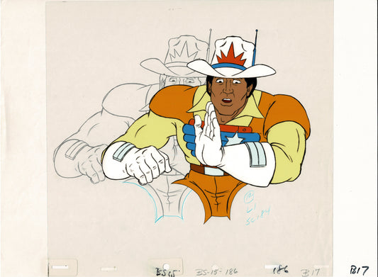 Bravestarr Animation Cartoon Production Cel and Drawing from Filmation 1987-8 D-b17
