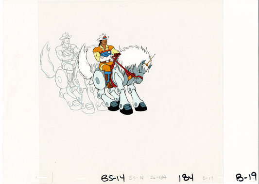 Bravestarr Animation Cartoon Production Cel and Drawing from Filmation 1987-8 D-b19