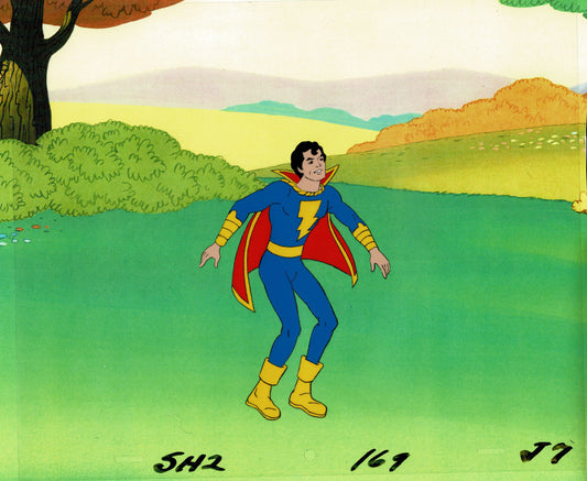 Captain Marvel Jr Production Animation Cel Filmation 1981 from Animator Wendell Washer's Estate w7
