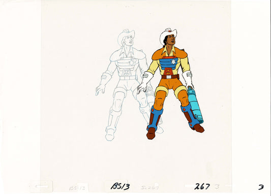 Bravestarr Animation Cartoon Production Cel and Drawing from Filmation 1987-8 D-b31