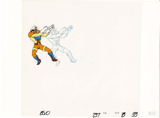 Bravestarr Animation Cartoon Production Cel and Drawing from Filmation 1987-8 D-b33