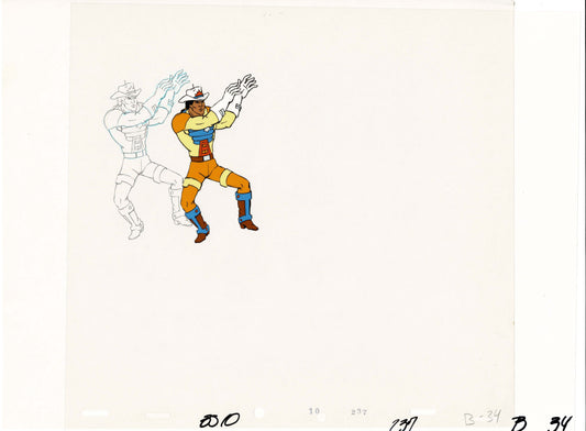 Bravestarr Animation Cartoon Production Cel and Drawing from Filmation 1987-8 D-b34