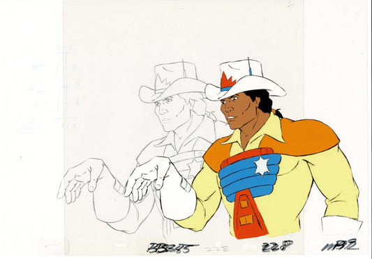 Bravestarr Animation Cartoon Production Cel and Drawing from Filmation 1987-8 D-b39