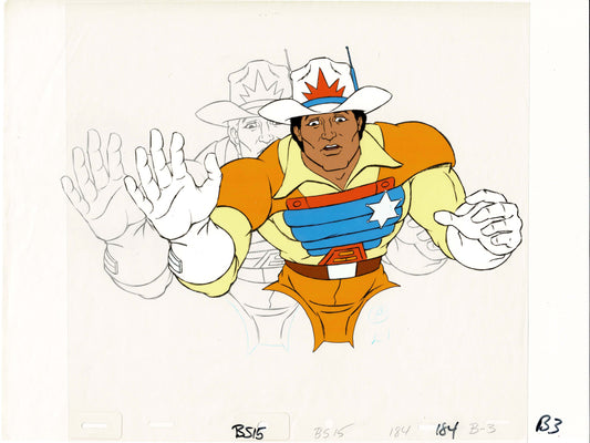 Bravestarr Animation Cartoon Production Cel and Drawing from Filmation 1987-8 D-b3