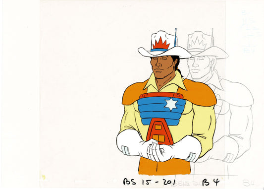 Bravestarr Animation Cartoon Production Cel and Drawing from Filmation 1987-8 D-b4