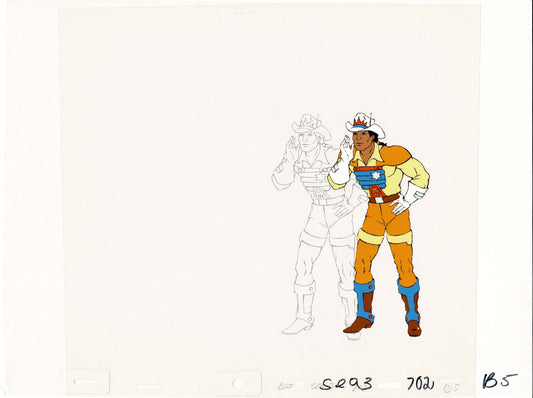 Bravestarr Animation Cartoon Production Cel and Drawing from Filmation 1987-8 D-b5