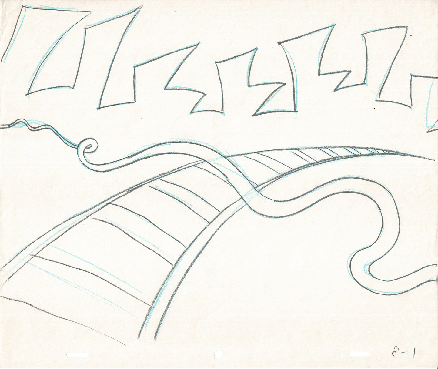 Sesame Street Cels and Drawings and OBG Original Background Production Animation Detective Snake Book by Paula Winter Cartoon by Daniel Ivanick 1985 SP02