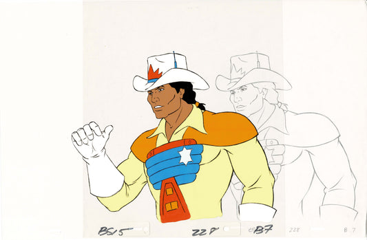 Bravestarr Animation Cartoon Production Cel and Drawing from Filmation 1987-8 D-b71