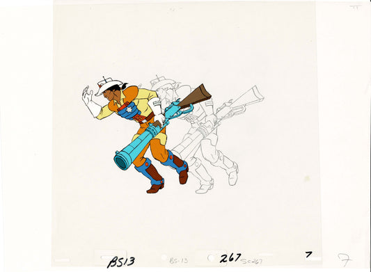 Bravestarr Animation Cartoon Production Cel and Drawing from Filmation 1987-8 D-b7