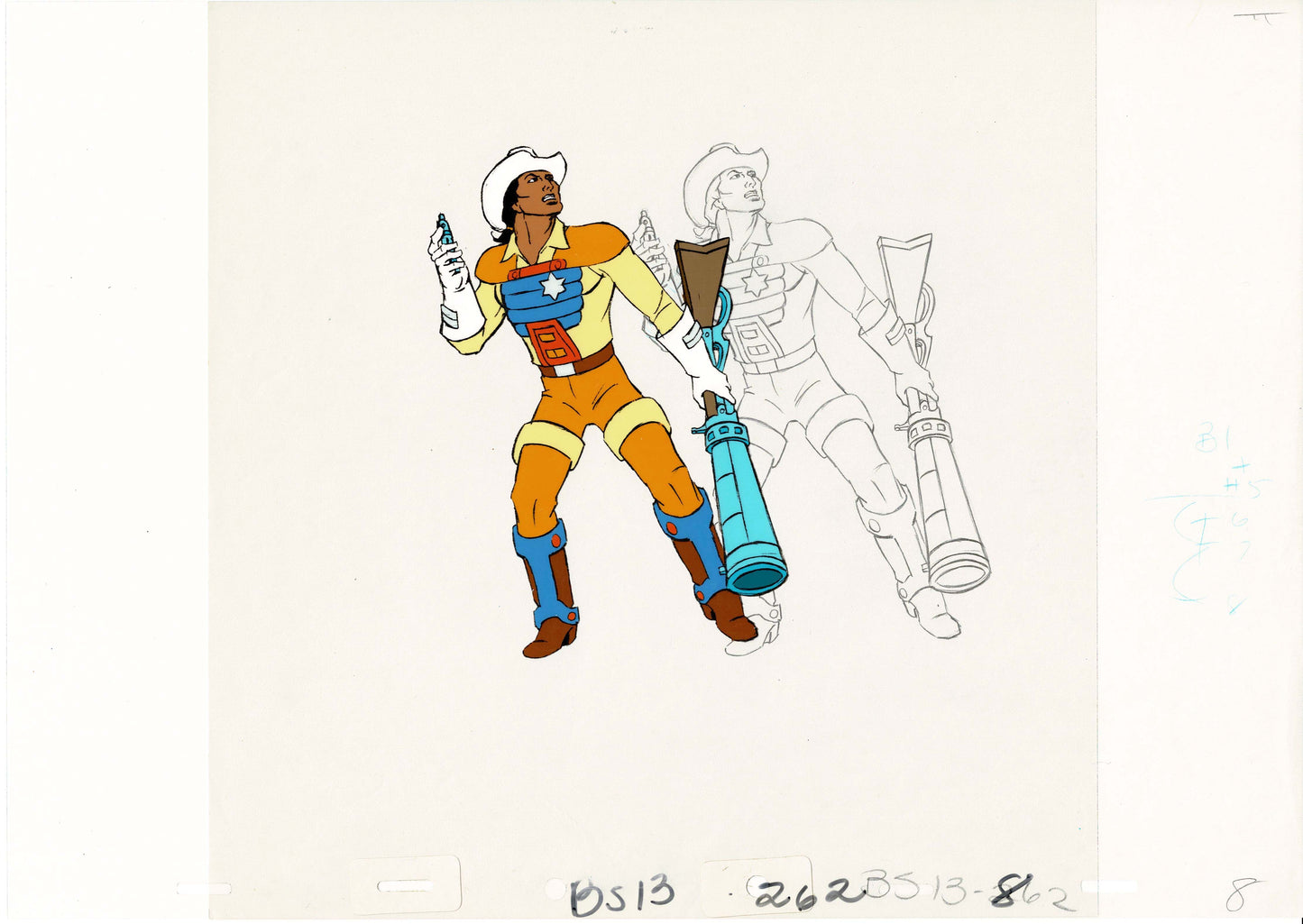 Bravestarr Animation Cartoon Production Cel and Drawing from Filmation 1987-8 D-b8