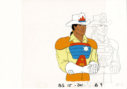 Bravestarr Animation Cartoon Production Cel and Drawing from Filmation 1987-8 D-b9
