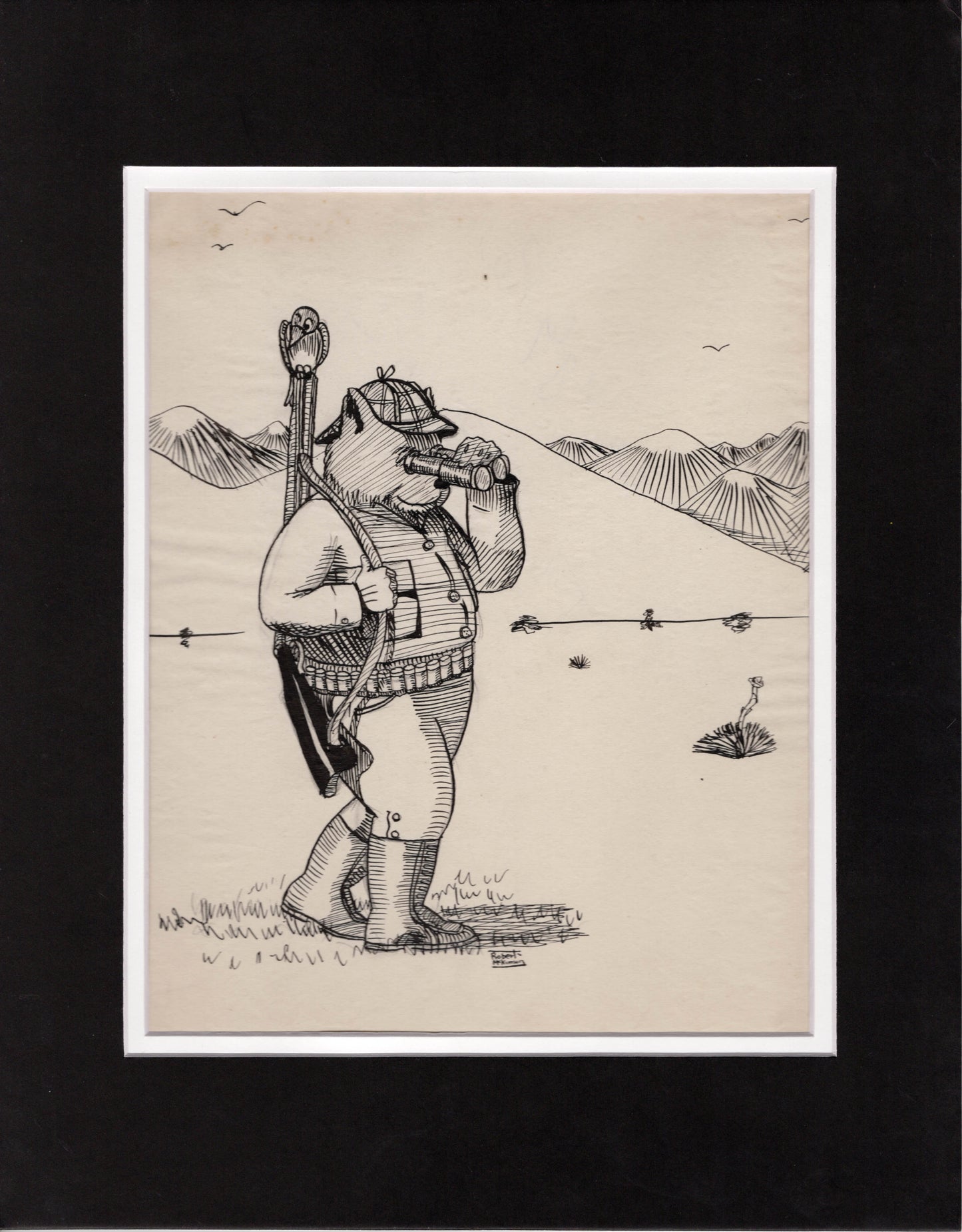 Robert McKimson Sr. 1928 Original Pen and Ink Illustration SIGNED and from His Estate