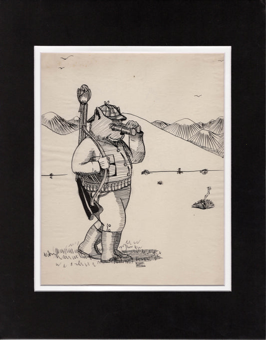 Robert McKimson Sr. 1928 Original Pen and Ink Illustration SIGNED and from His Estate