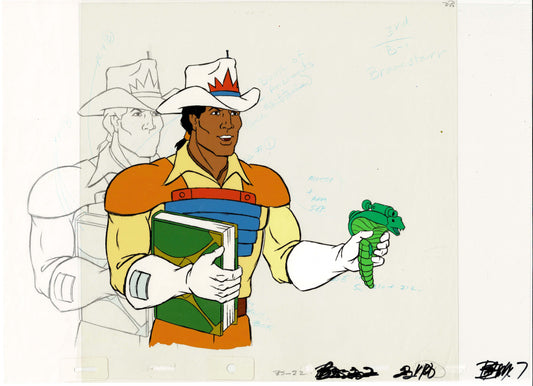 Bravestarr Animation Cartoon Production Cel and Drawing from Filmation 1987-8 D-bm7