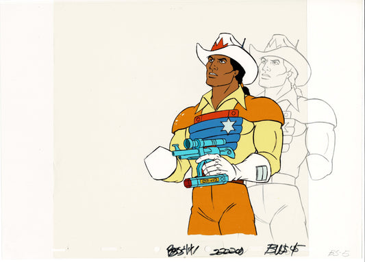 Bravestarr Animation Cartoon Production Cel and Drawing from Filmation 1987-8 D-bs5