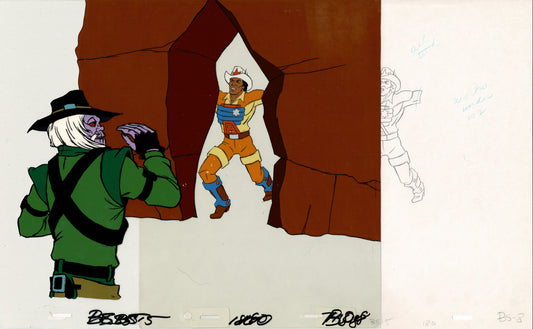Bravestarr Animation Cartoon Production Cel and Drawing from Filmation 1987-8 D-bs8