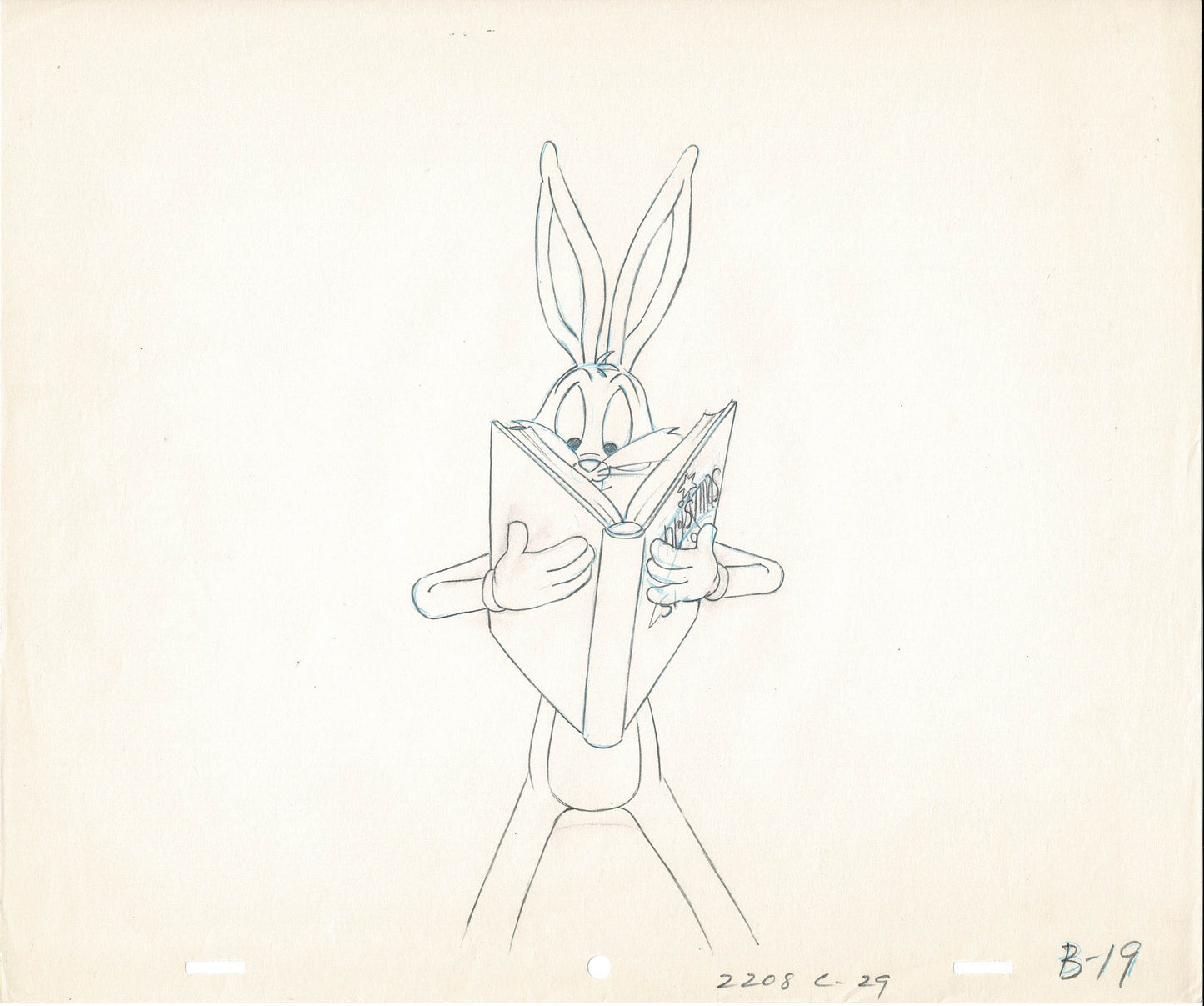 Bugs Bunny 1979 Animation Cel and Drawing Warner Bros Looney Tunes Christmas b19