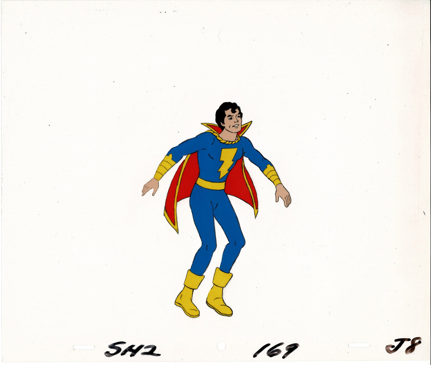 Captain Marvel Jr Production Animation Cel Filmation 1981 from Animator Wendell Washer's Estate w8