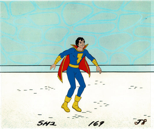 Captain Marvel Jr Production Animation Cel Filmation 1981 from Animator Wendell Washer's Estate w8