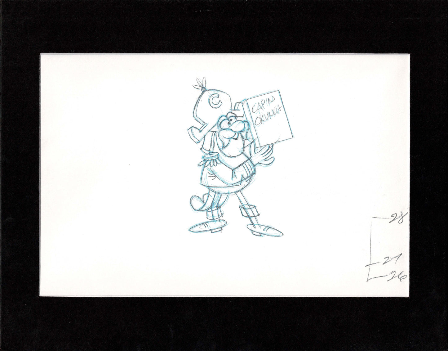 JAY WARD Captain Crunch Key Animation Cel Drawing Rocky Bullwinkle Studio 26