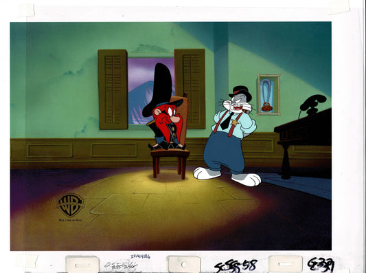 Bugs Bunny and Yosemite Sam Animation Art Cel Setup 1995 Carrotblanca Direct from Warner Brothers
