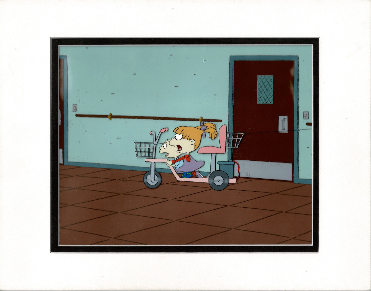 Rugrats Original Production Cel with OBG Original background and drawing with Tommy Pickles AND Angelica Pickles Nickelodeon 1993