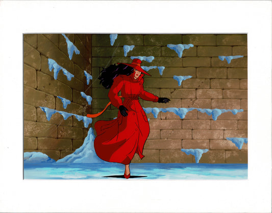 Carmen Sandiego DIC Original Production Animation Cel, Painted Background OBG and drawing 1994-1999 c10