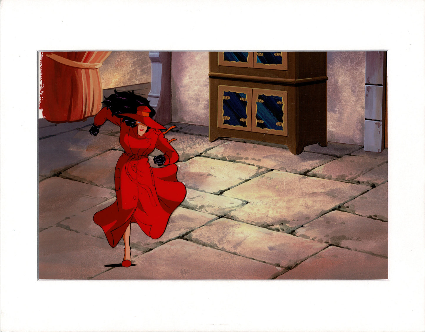 Carmen Sandiego DIC Original Production Animation Cel and Painted Background OBG 1994-1999 c1