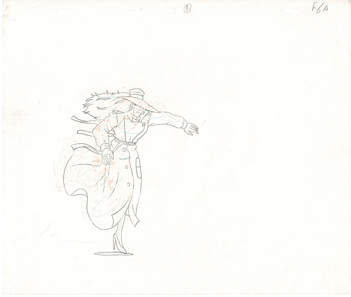 Carmen Sandiego DIC Original Production Animation Cel, Painted Background OBG and drawings 1994-1999 c8