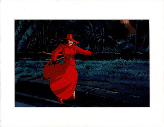 Carmen Sandiego DIC Original Production Animation Cel, Painted Background OBG and drawings 1994-1999 c8