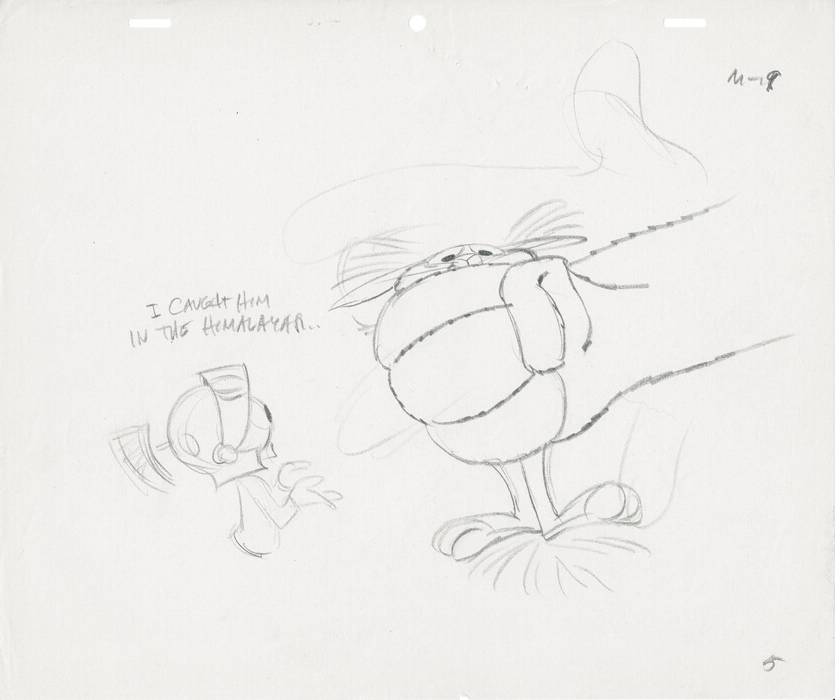 Looney Tunes Set of Two (2) Chuck Jones Original Drawings From Warner Brothers