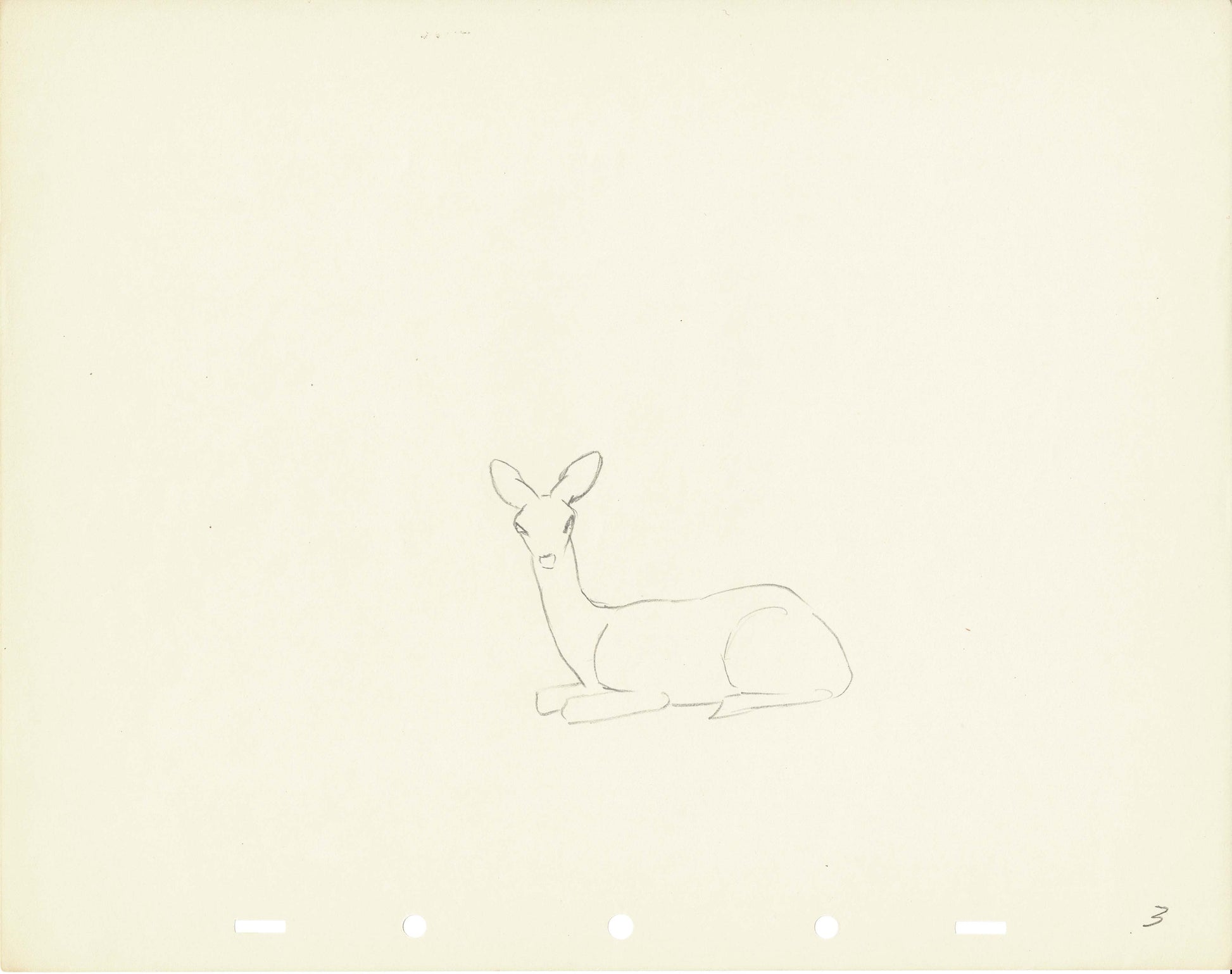 Walt Disney Rough Production Animation Cel Drawing or Study of a Deer ...